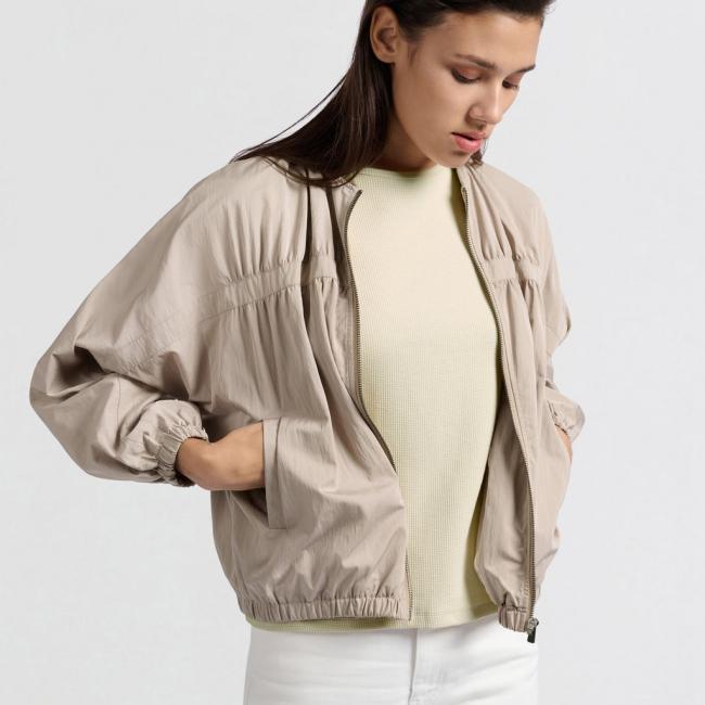Veste bomber courte en nylon à la coupe oversize