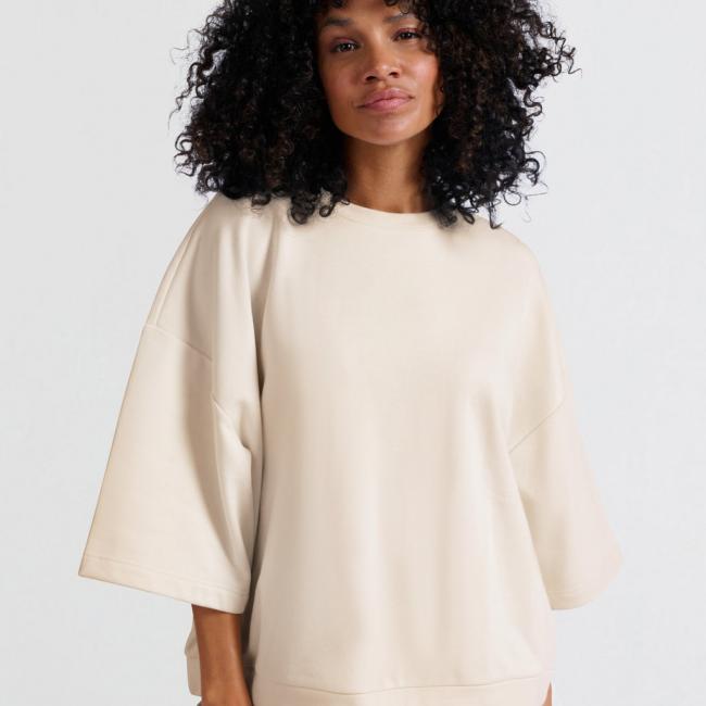 Sweat-shirt oversize à manches courtes et larges