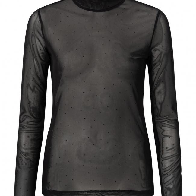 Haut col montant transparent avec strass