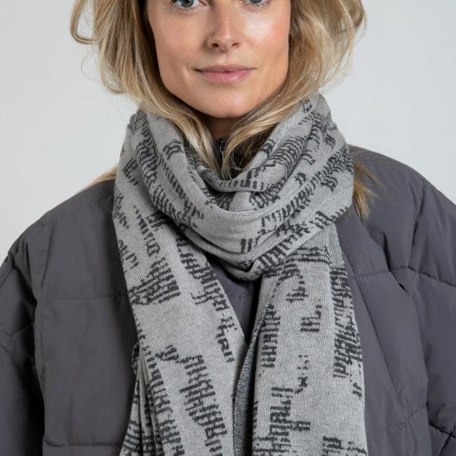 Echarpe cousue jacquard avec imprimé abstrait