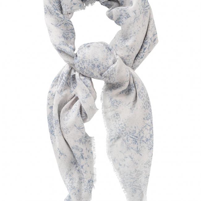 Foulard en modal avec imprimé et détails effilochés