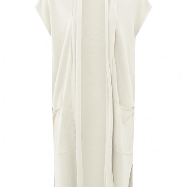 Cardigan sans manches avec poches et coutures