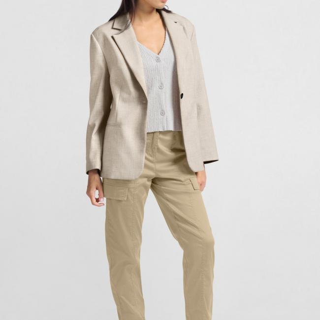 Pantalon cargo taille haute coupe slim avec poches