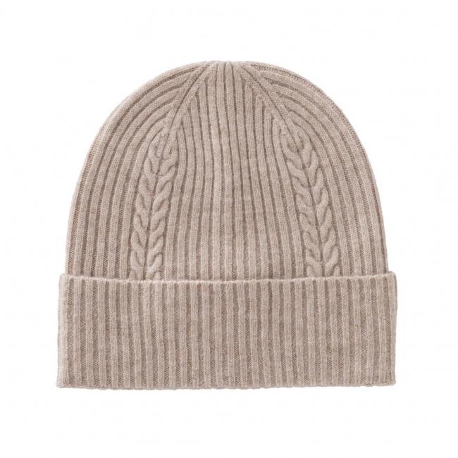 Bonnet en maille côtelée avec revers