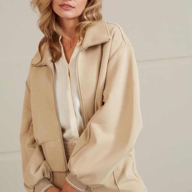 Veste en jersey courte avec col et manches longues ballon