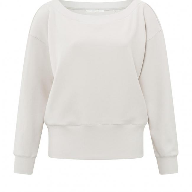 Sweat col bateau, manches longues, coupe droite