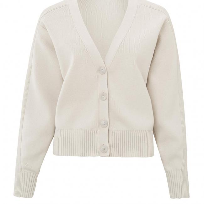 Cardigan manches longues, boutons et col V profond