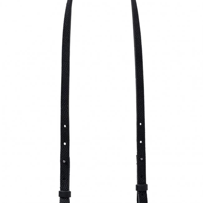 Ceinture noire ajustable avec passants métalliques