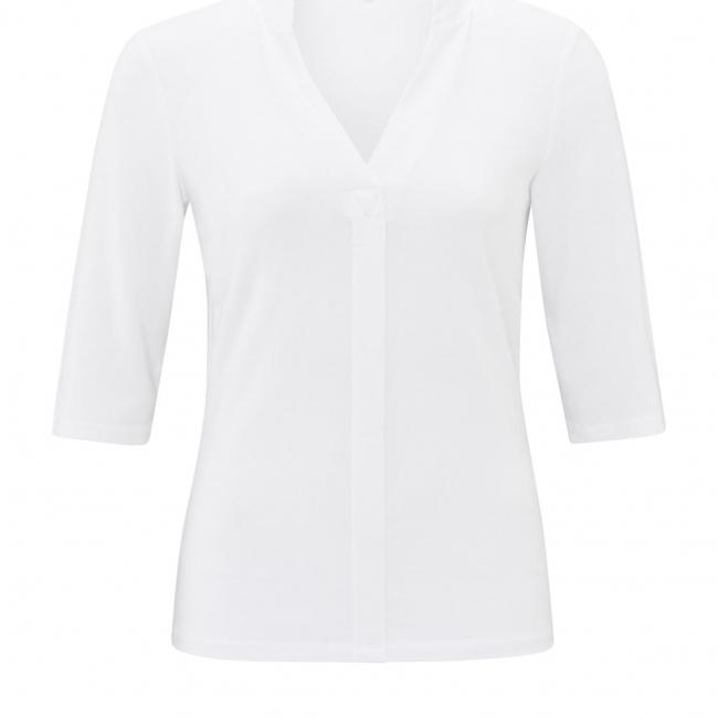 Top en jersey avec col en V et manches trois-quarts