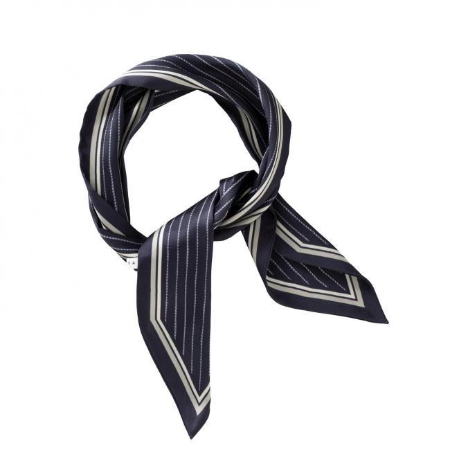 Foulard à fines rayures et effet brillant