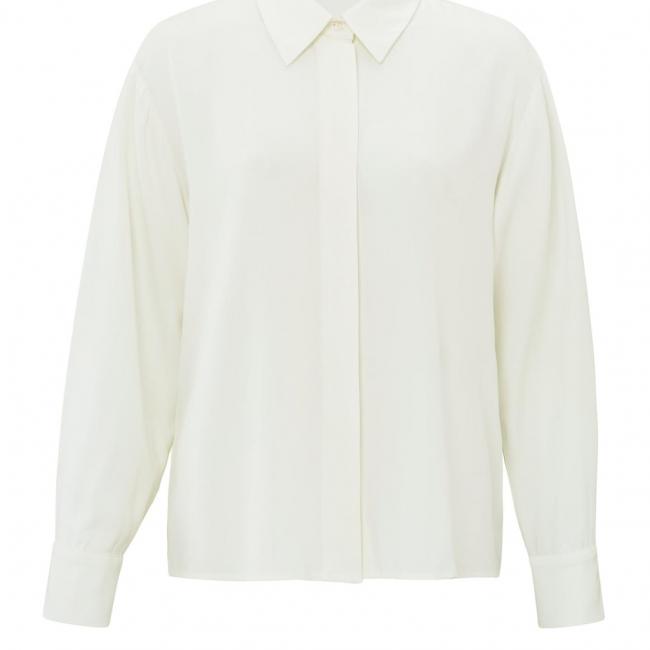 Chemise courte à manches longues et fermeture à bouton