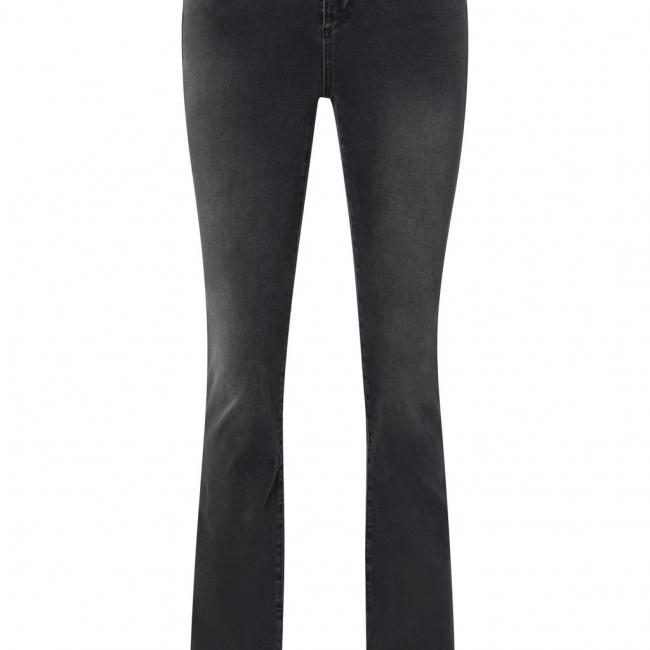 Jean taille haute évasé avec poches et fente, longueur 34