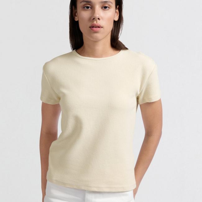 T-shirt à manches courtes en tissu gaufré