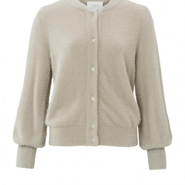 Cardigan tout doux, à boutons, col rond et manches longues