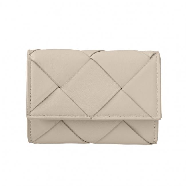 Portefeuille en cuir tressé avec fermeture aimantée