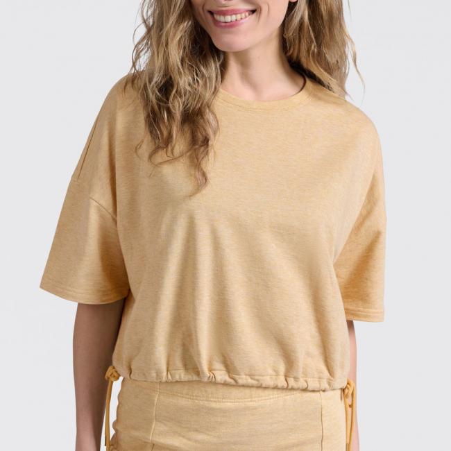 Sweat manches courtes avec liens de serrage