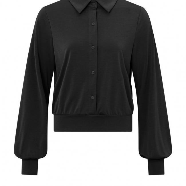 Haut chemise, manches ballon et fermeture à bouton