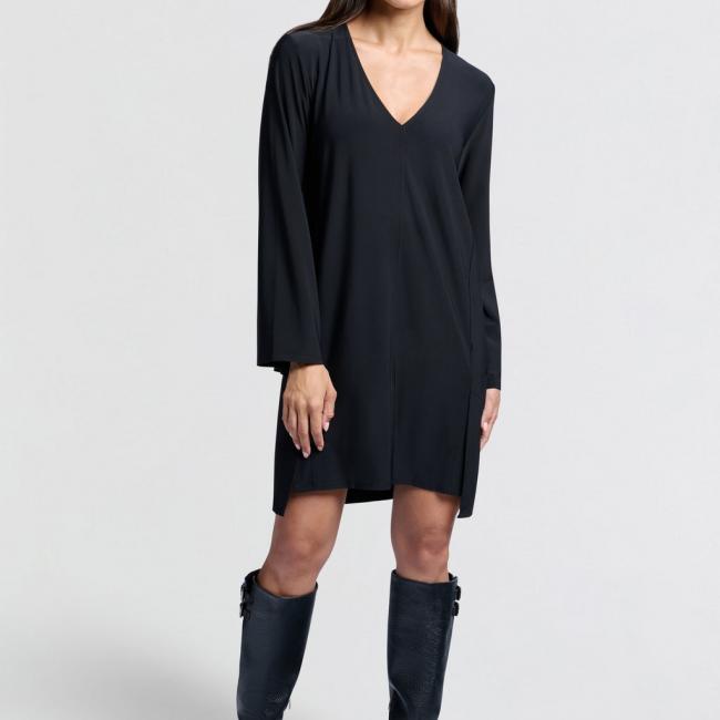 Robe col V en jersey avec jupe évasée