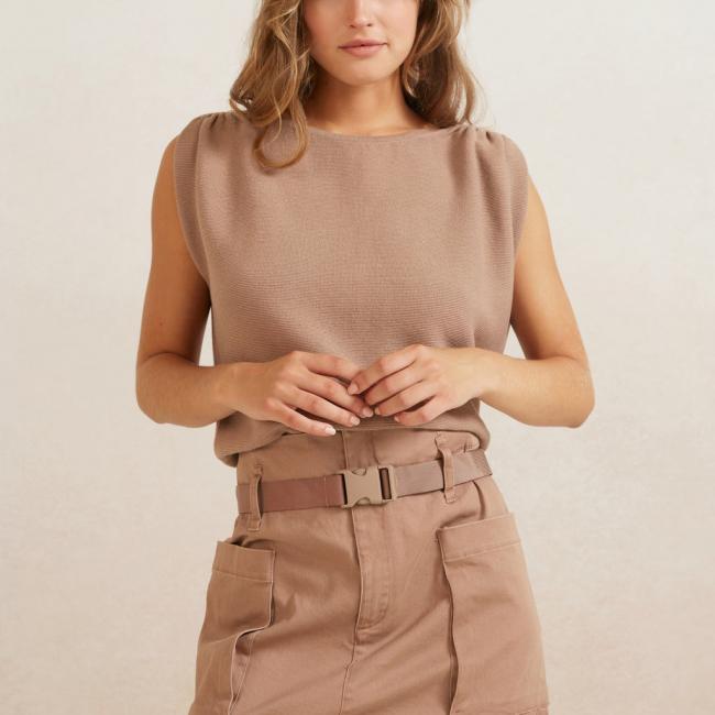 Mini jupe cargo avec ceinture cargo, poches et zip
