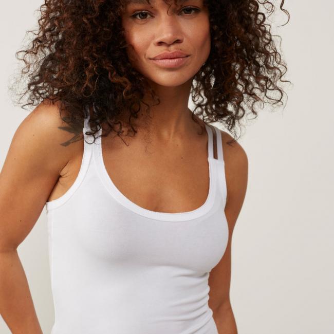 Singlet basique en coton avec bretelles et détails en maille