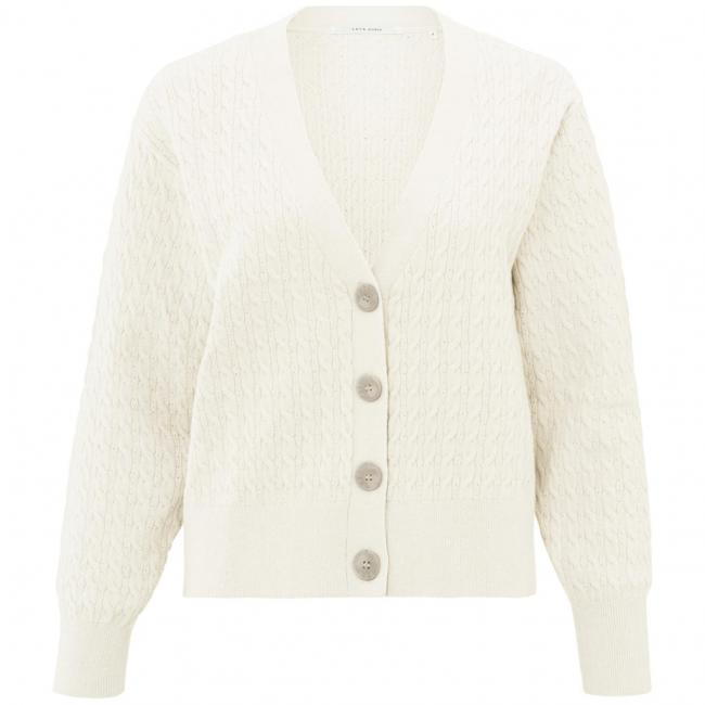 Cardigan en maille torsadée, manches longues et col V profon