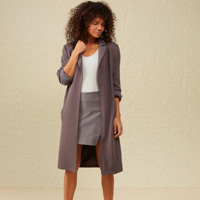 Veste blazer longue avec poches