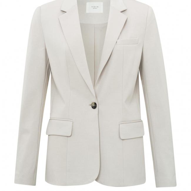 Blazer en jersey à manches longues, bouton et poches
