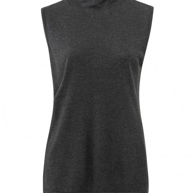 Pull sans manches, col montant, coupe décontractée