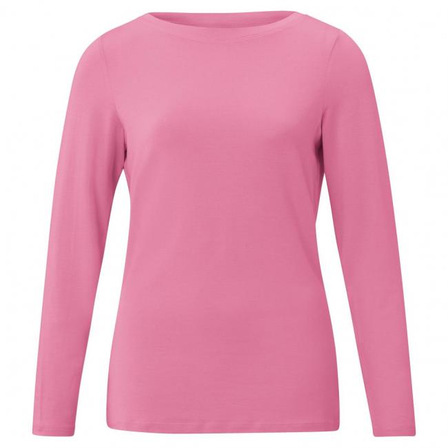 T-shirt manches longues, col bâteau et coupe droite