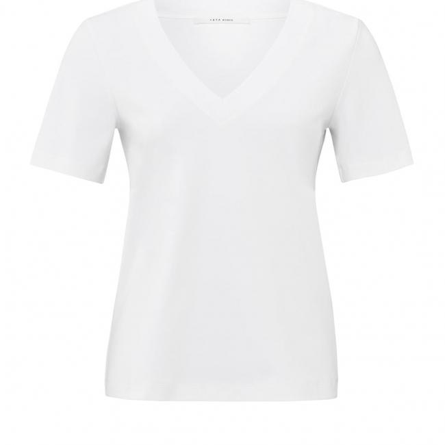 T-shirt manches courtes, col V, coupe décontractée