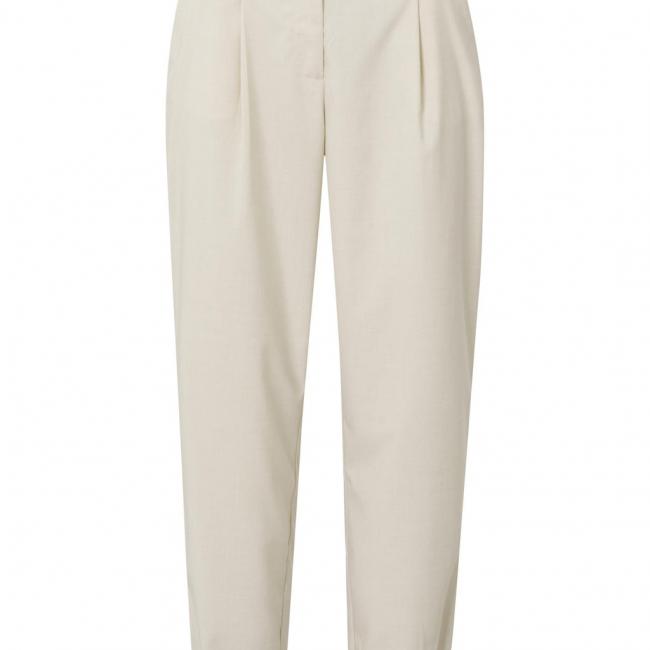 Pantalon carotte élastiqué à la taille, poches et boutons