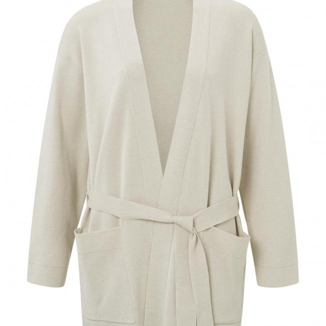 Cardigan manches longues avec poches et ceinture