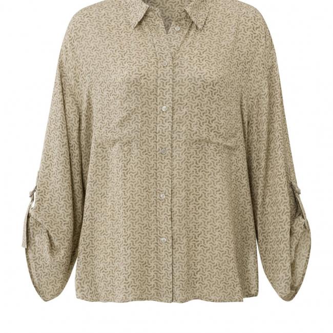 Chemise imprimée à boutons, manches longues, coupe fluide
