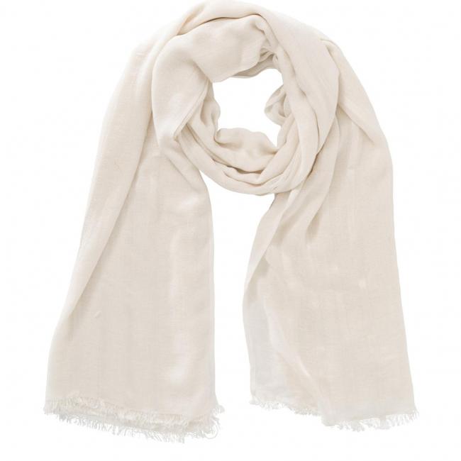 Foulard à rayures brillantes et bords effilochés