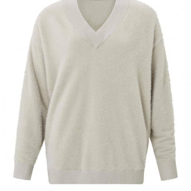 Pull tout doux, col V, à manches longues, coupe oversize