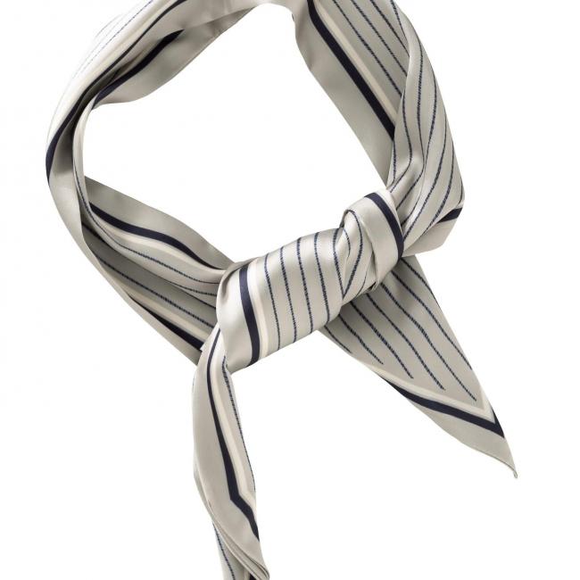 Foulard à fines rayures et effet brillant