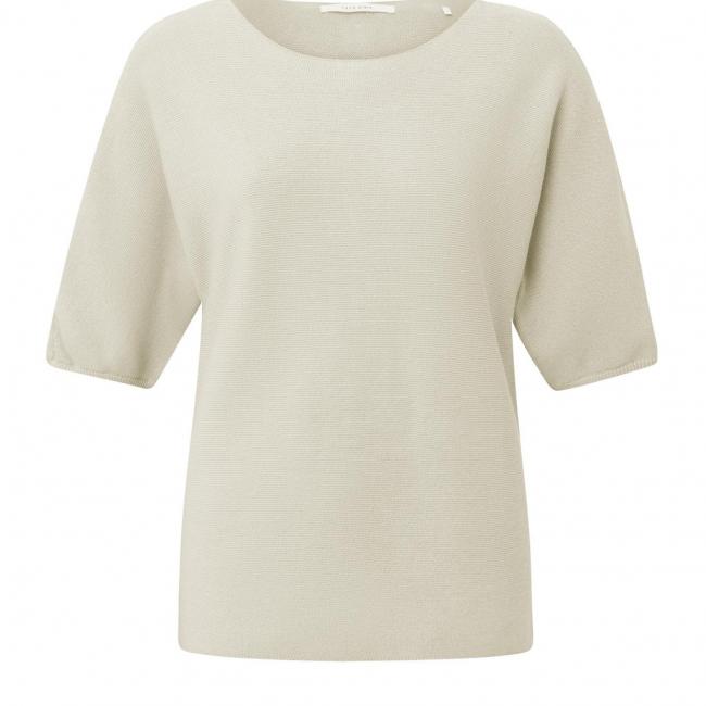 Pull col bateau, manches courtes bouffantes et boutons