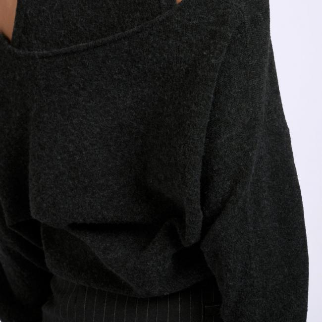 Pull col V avec doublure assortie, coupe ample