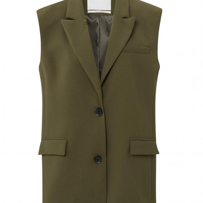 Blazer sans manches avec poches et boutons, coupe oversize