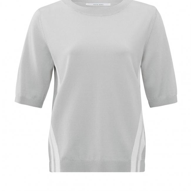 Pull à manches courtes avec rayure