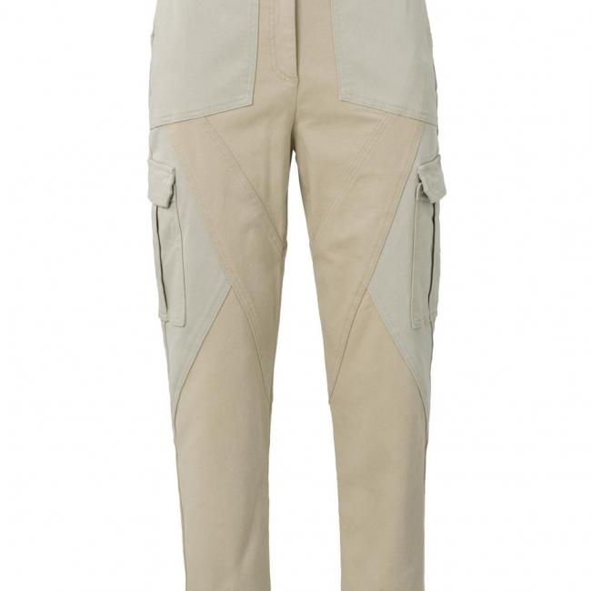 Pantalon cargo taille haute, six poches, fermeture éclair