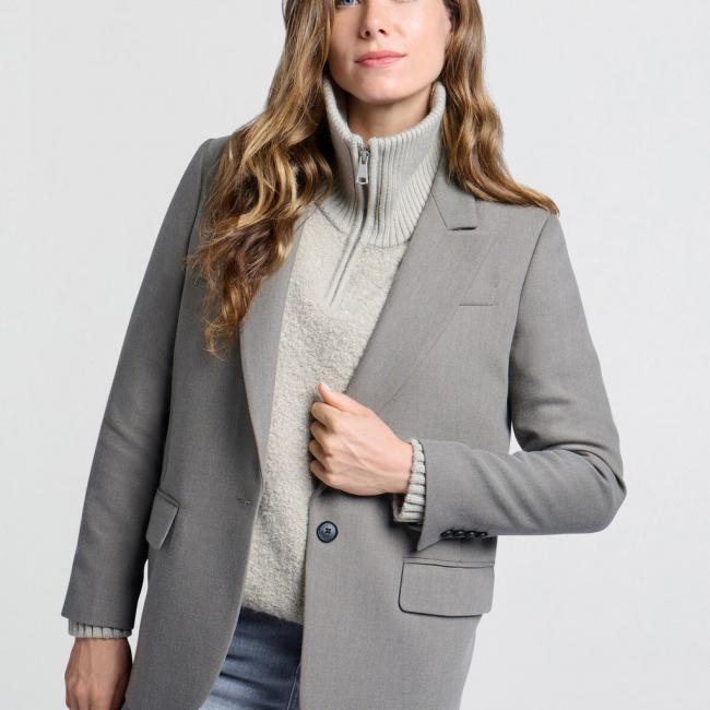 Blazer oversize, manches longues à poches et bouton unique
