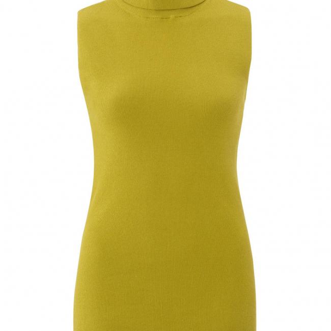 Pull sans manches, col roulé, coupe droite