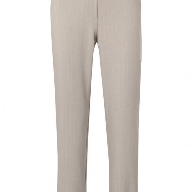 Pantalon à fines rayures, taille élastiquée et poches