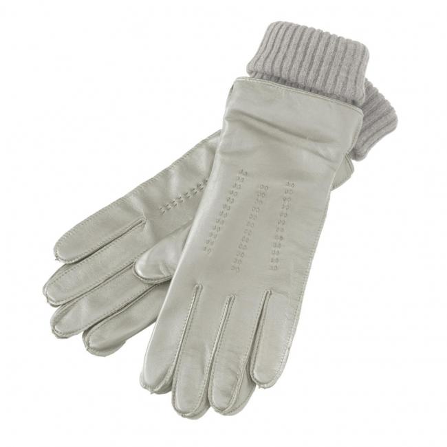 Gants en cuir avec points de couture