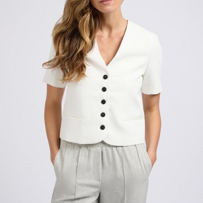 Blazer court manches courtes avec boutons