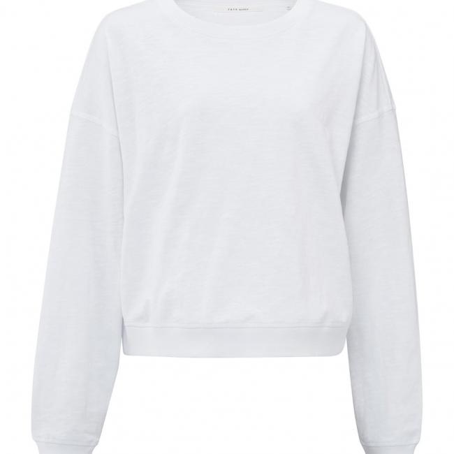Sweat oversize manches longues, mélange de matières