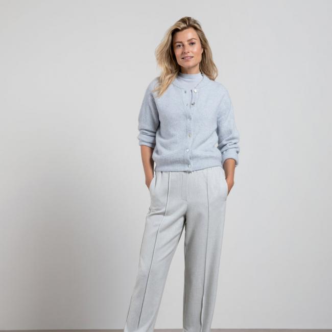 Cardigan ml, à boutons, col et poignet en maille côtelée