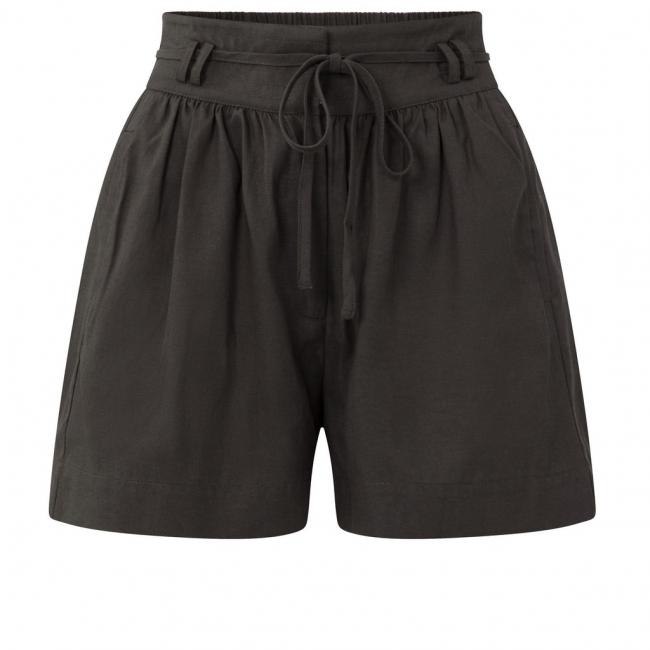 Short fluide à taille haute, cordon, poches et zip