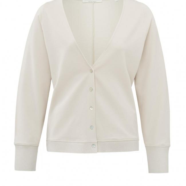Cardigan en jersey, col V, manches longues et boutons